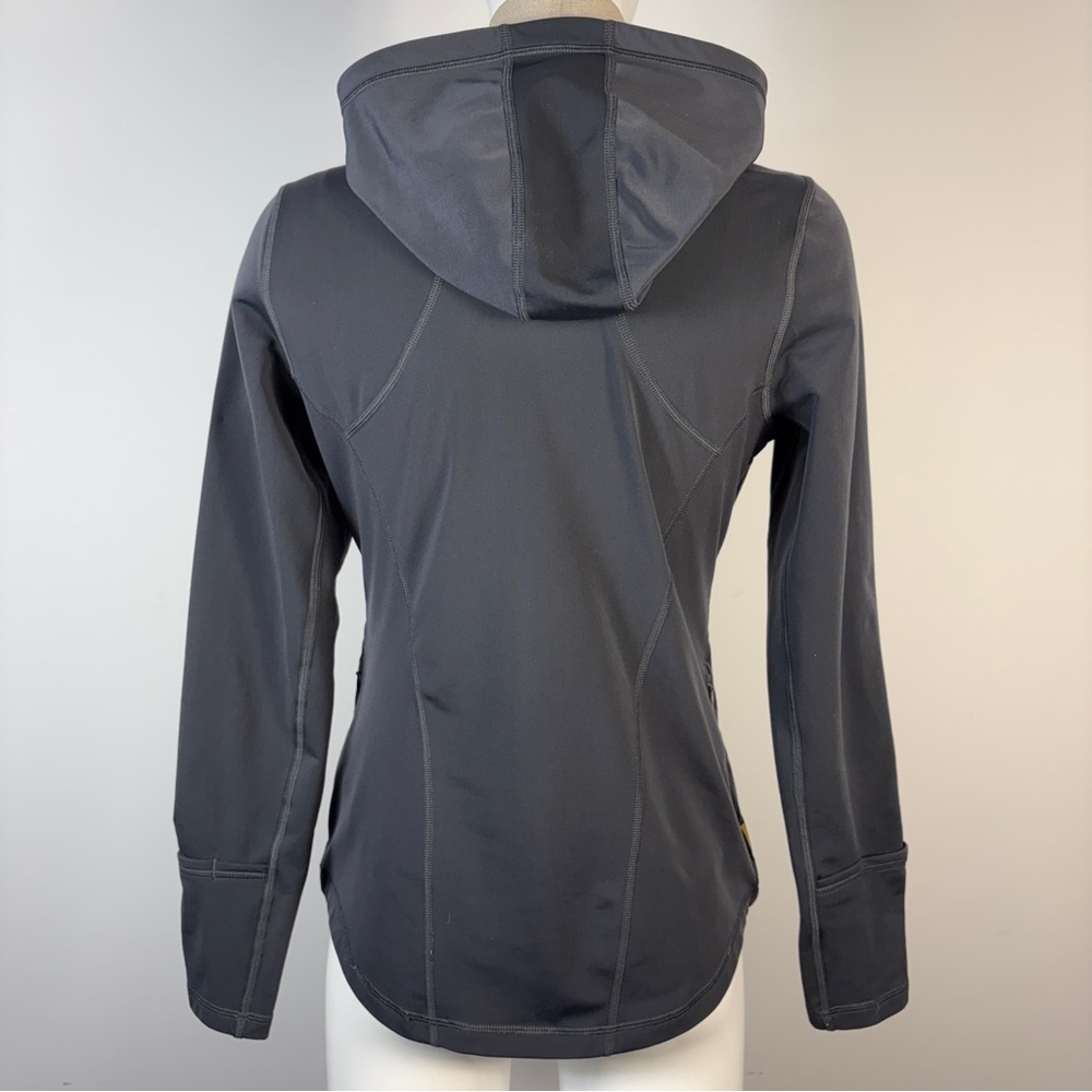 Lolë Women's Gray Full Zip Hooded Athletic Jacket Red Stripe S - Picture 3 of 10